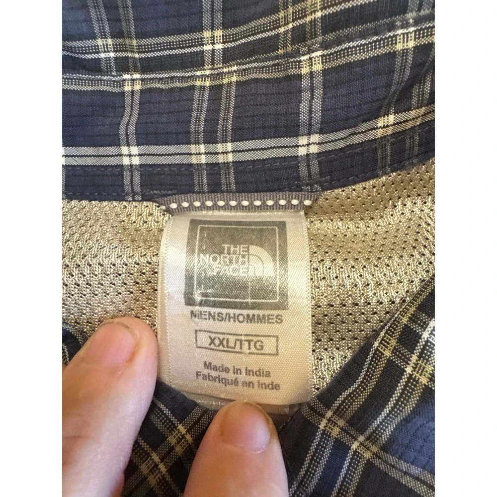 The North Face Mens Plaid Button Up Shirt‎ Navy XXL Long Sleeve Hiking Gorpcore